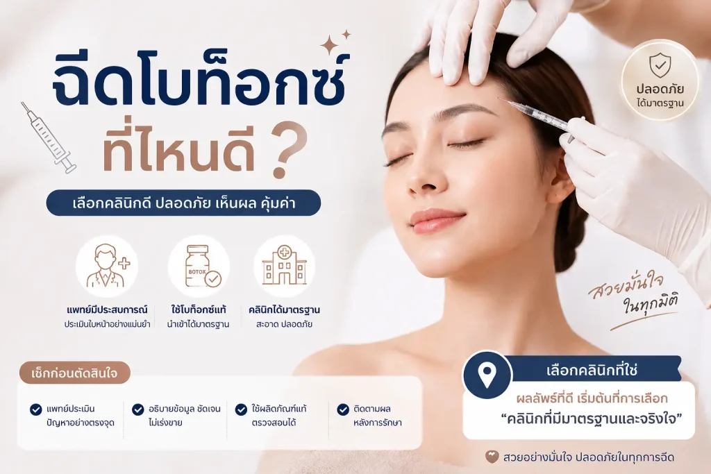 วิธีการเลือกคลินิก ฉีดโบท็อกซ์ ที่ได้ผลและปลอดภัย