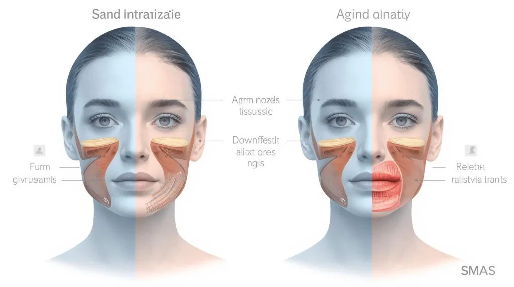 SMAS layer sagging mechanism diagram