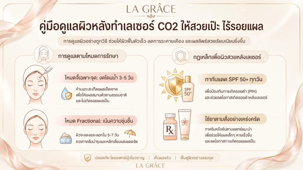 วิธีดูแลผิวหลังทำ CO2 Laser ลดรอยดำและช่วยฟื้นฟูผิว