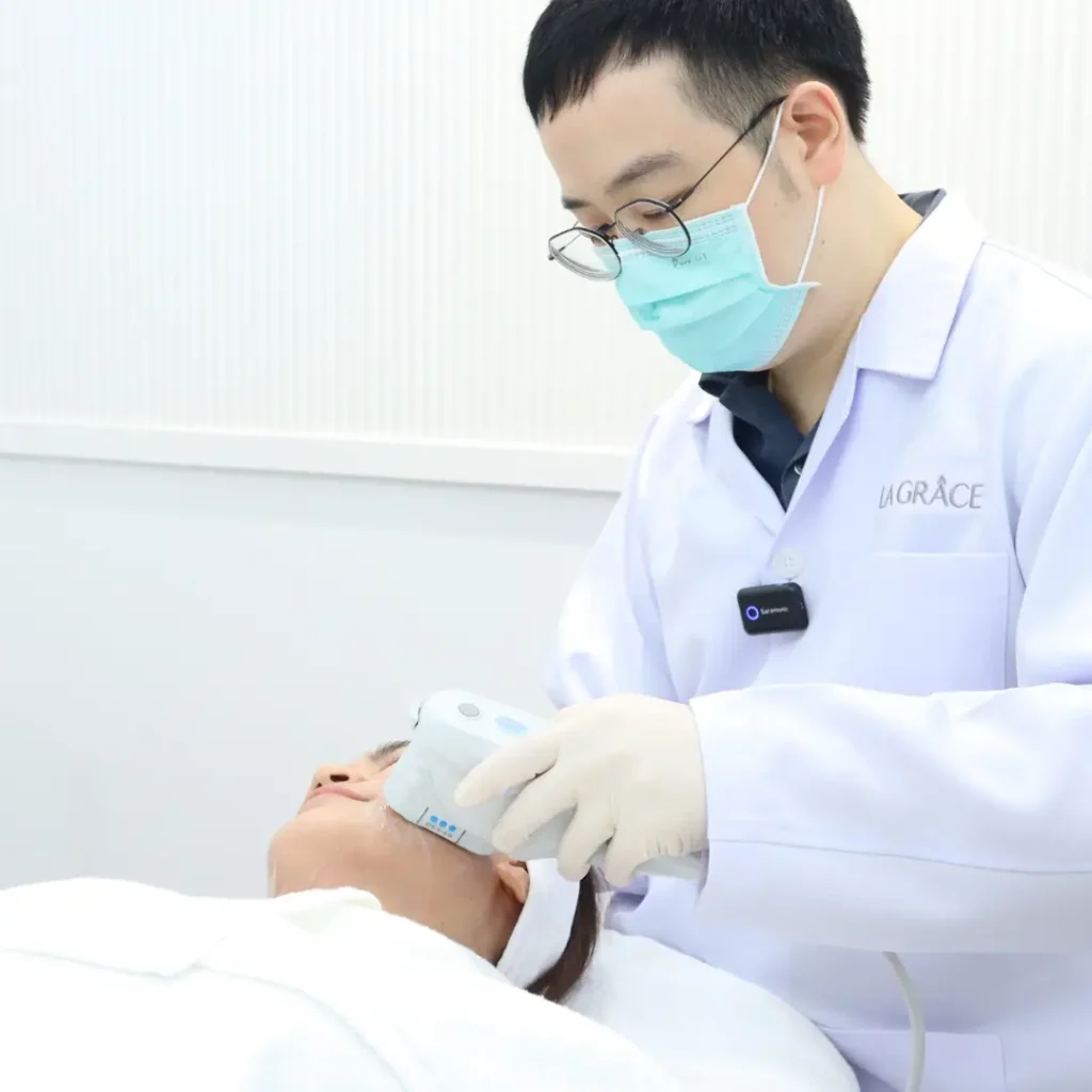 การยิง Ulthera 4.5 มม บริเวณแก้มและกรอบหน้า