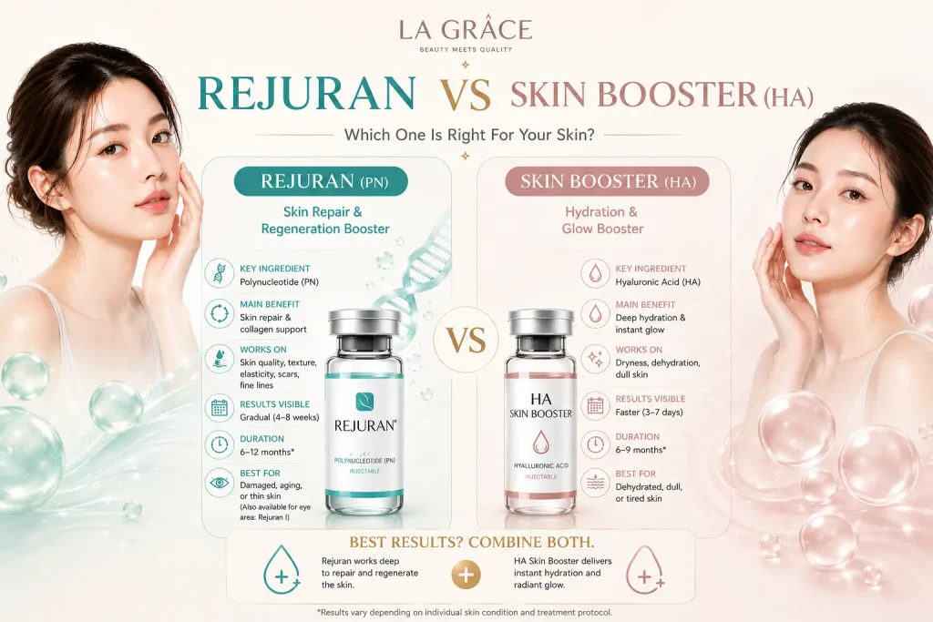 Rejuran vs HA Skin Booster comparison — La Grace Clinic