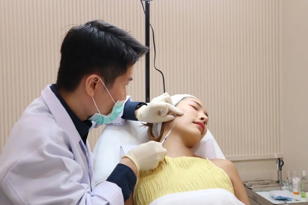 Sculptra collagen stimulator treatment by doctor at La Grace Clinic Bangkok