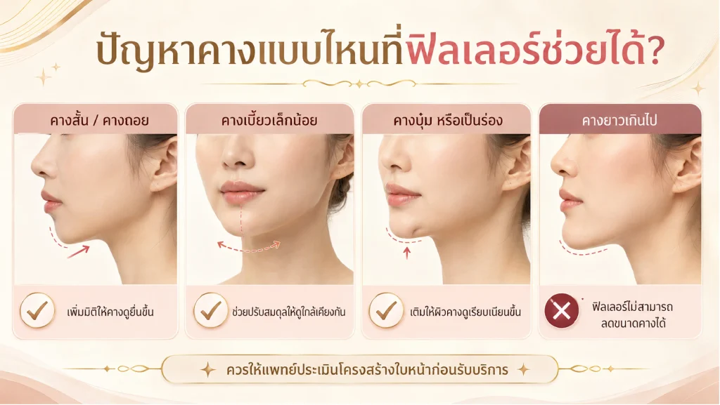 ปัญหาคาง ที่ ฟิลเลอร์ ช่วยได้