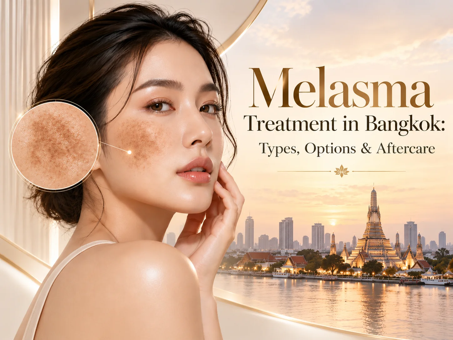 Melasma treatment in Bangkok – woman with melasma patches on her cheek